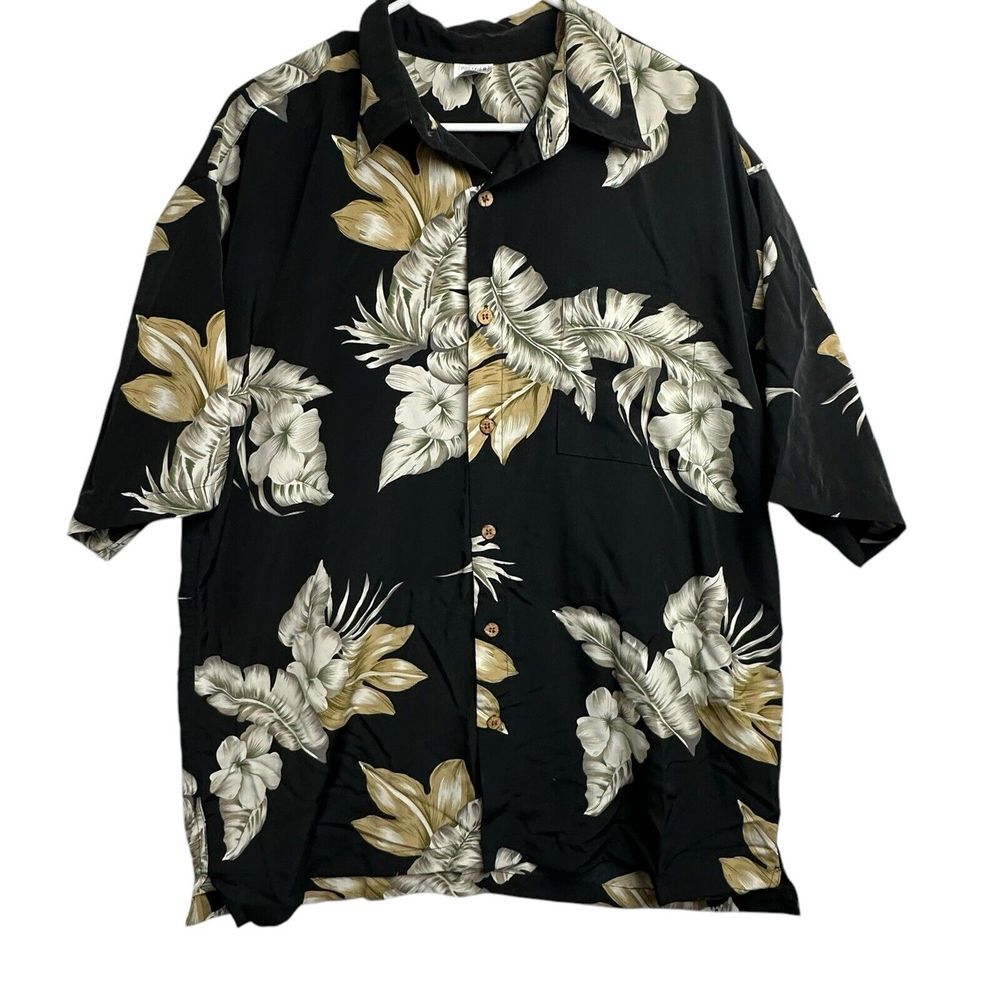 Premier Hawaiian Shirt Tropical Paradise XL Summer Button Up Palm Tree Collared‎